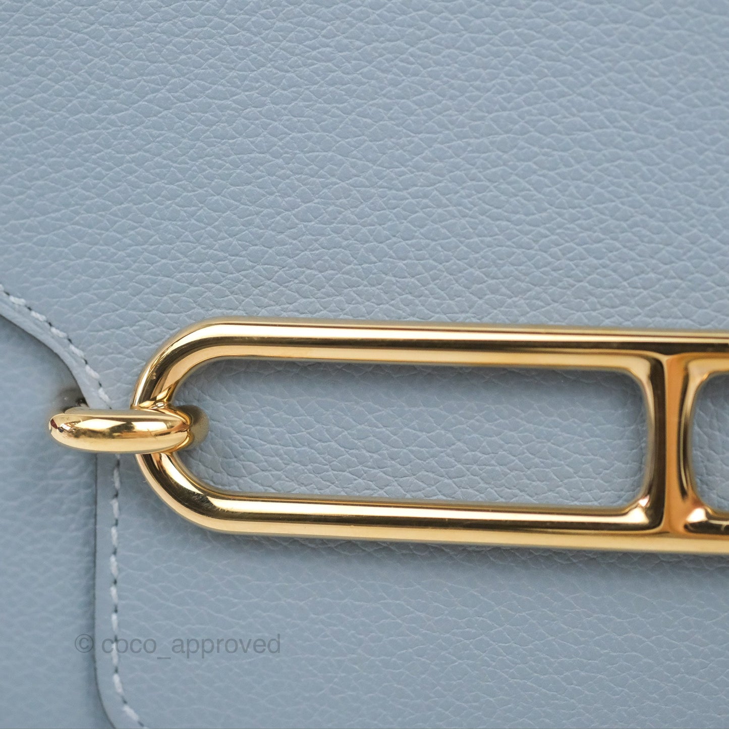 Hermès Roulis Mini 18 Bleu Lin Evercolour Gold Hardware