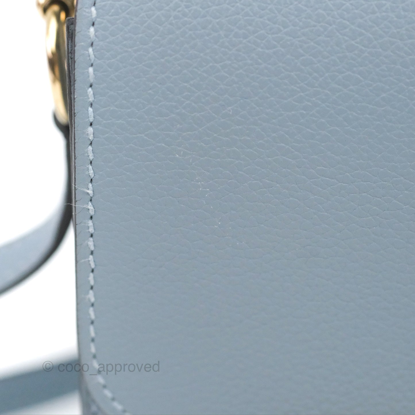 Hermès Roulis Mini 18 Bleu Lin Evercolour Gold Hardware