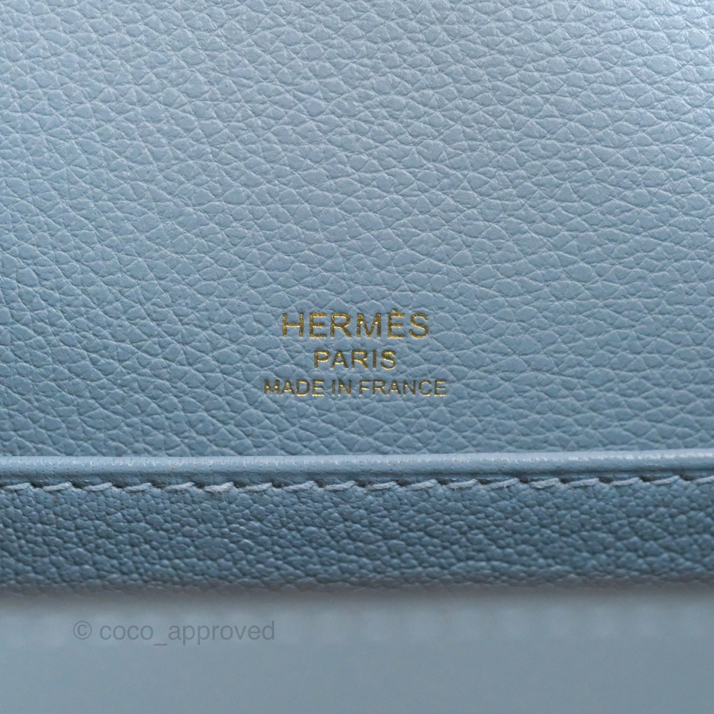 Hermès Roulis Mini 18 Bleu Lin Evercolour Gold Hardware