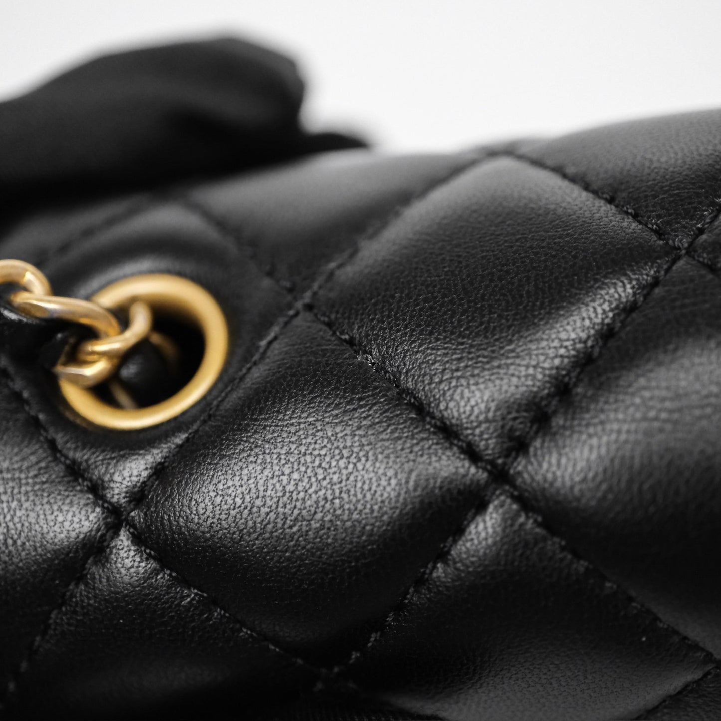 Chanel Pearl Crush Mini Square Quilted Black Lambskin Aged Gold Hardware