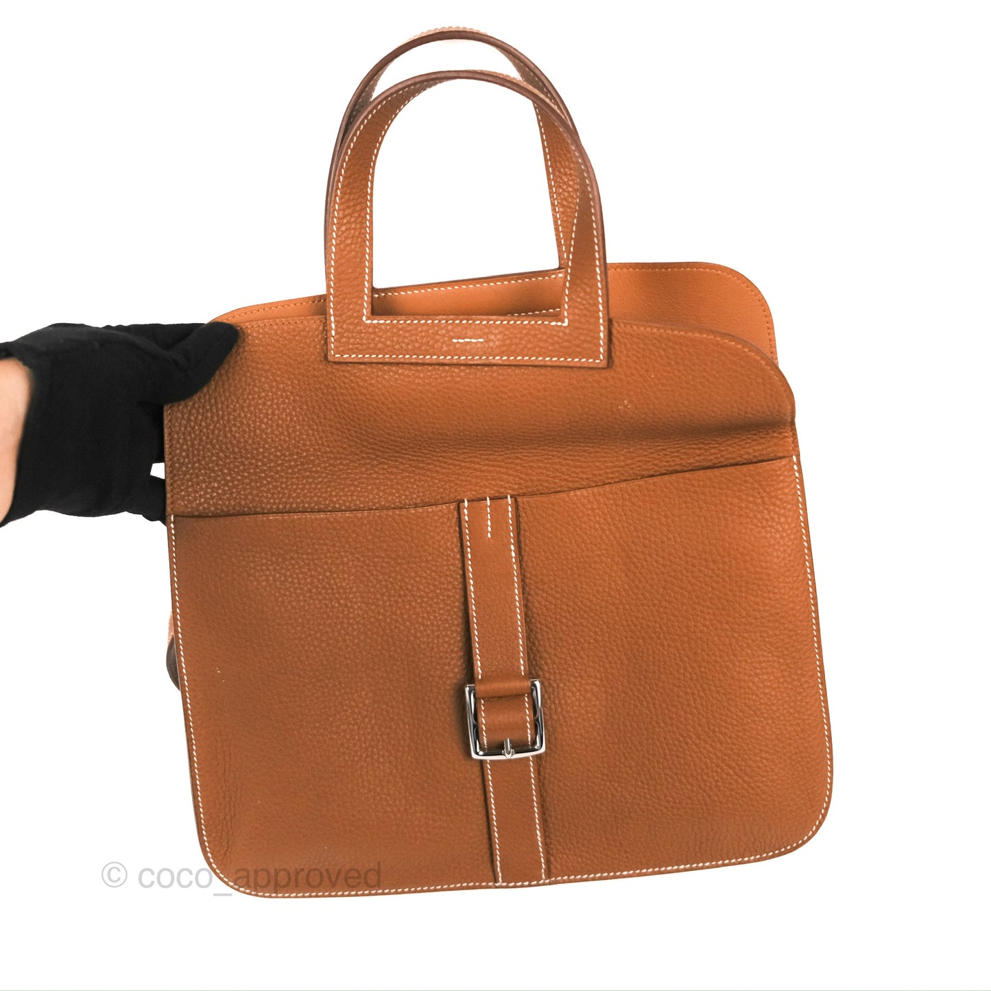 Hermès Halzan 31 Gold Clemence Palladium Hardware