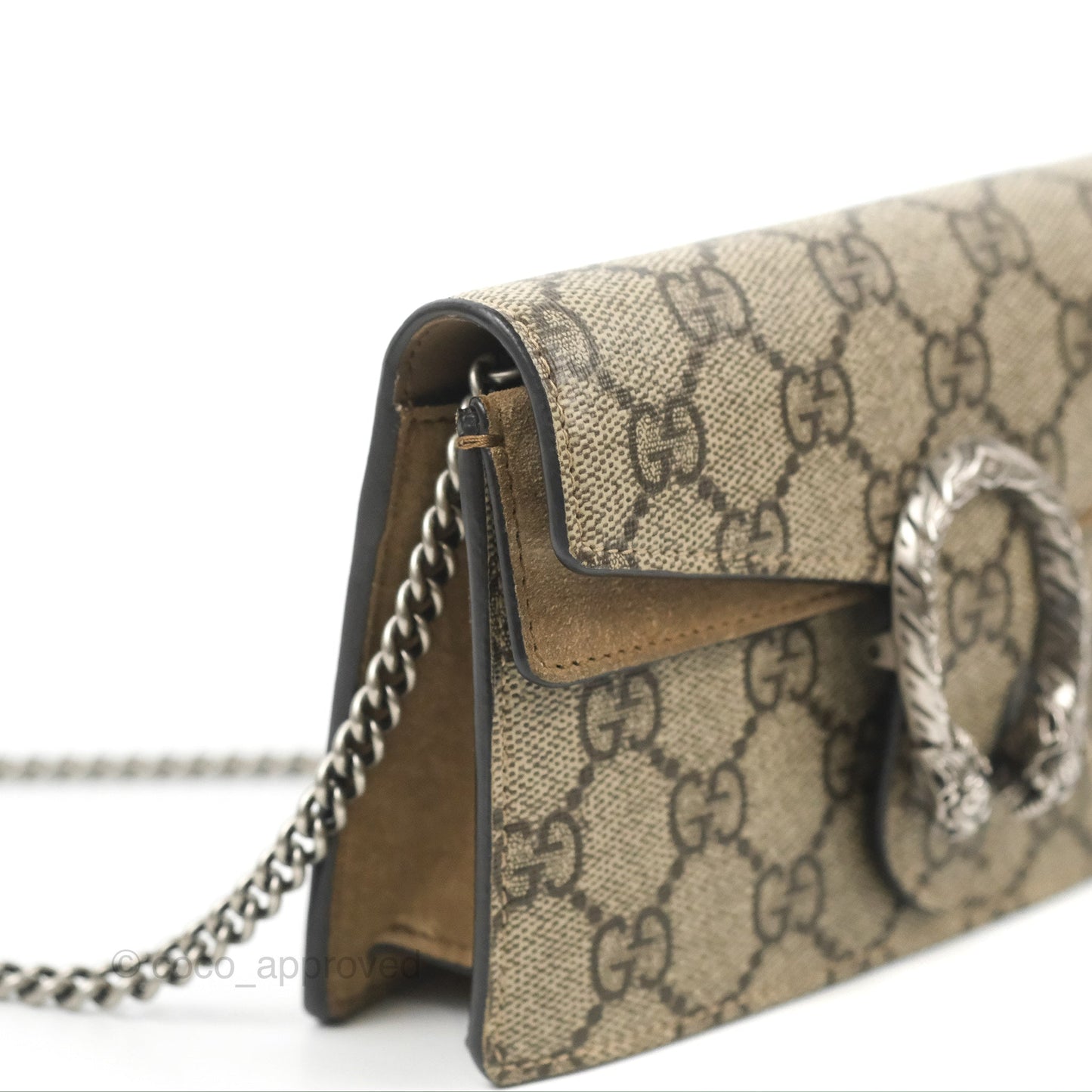 Gucci Dionysus GG Supreme Super Mini Crossbody Bag Ruthenium Hardware