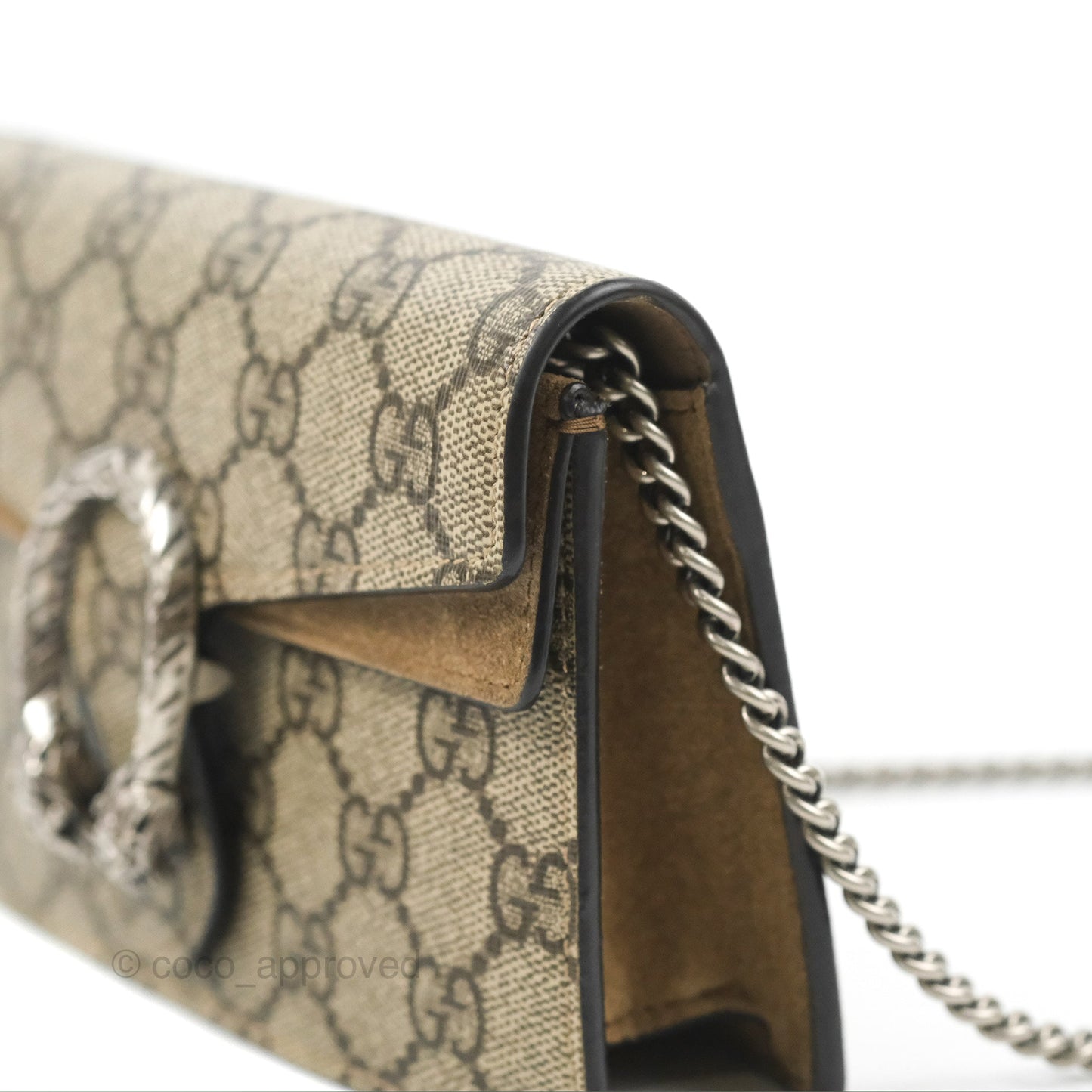 Gucci Dionysus GG Supreme Super Mini Crossbody Bag Ruthenium Hardware