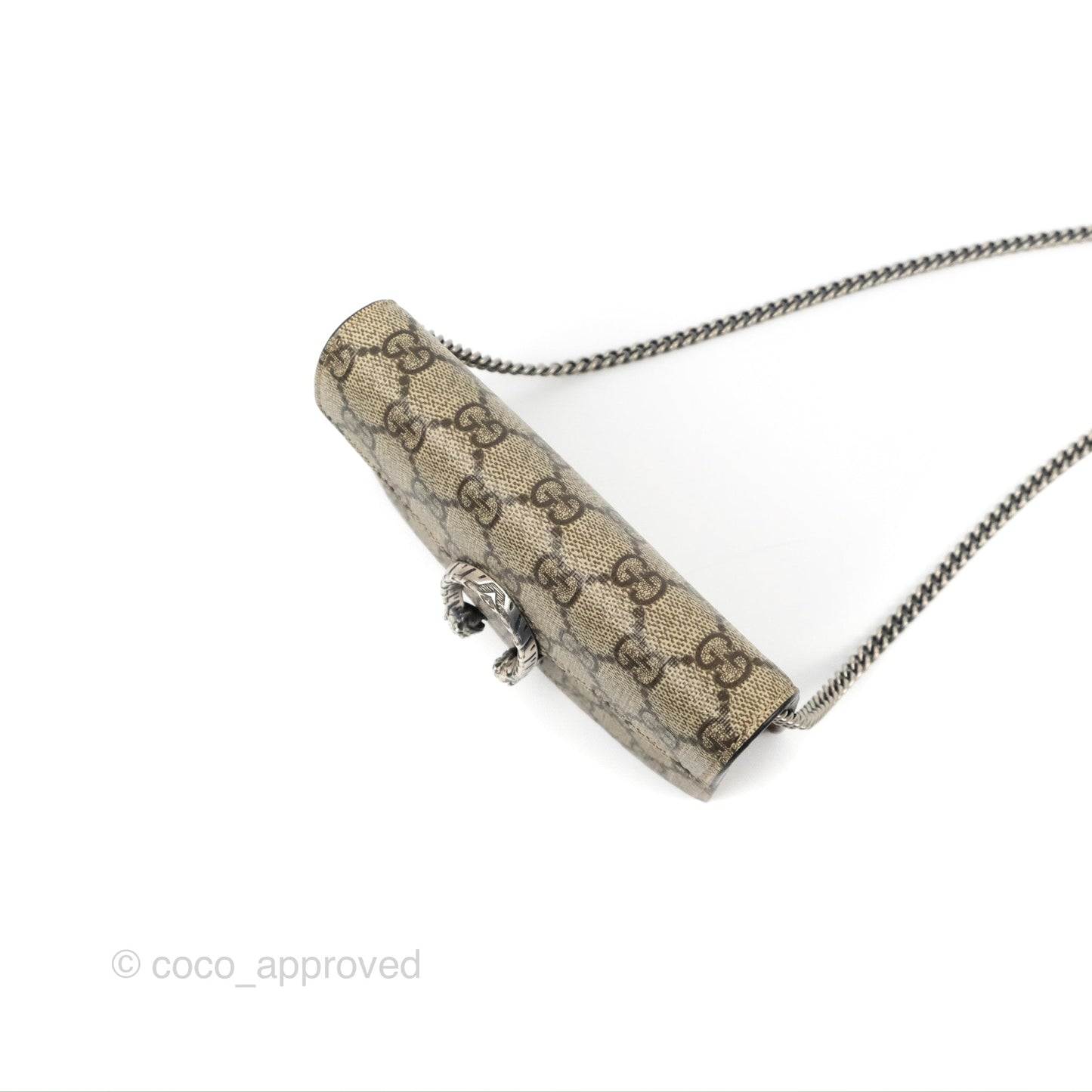 Gucci Dionysus GG Supreme Super Mini Crossbody Bag Ruthenium Hardware
