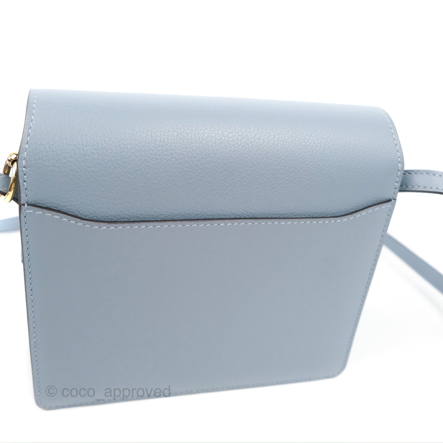 Hermès Roulis Mini 18 Bleu Lin Evercolour Gold Hardware