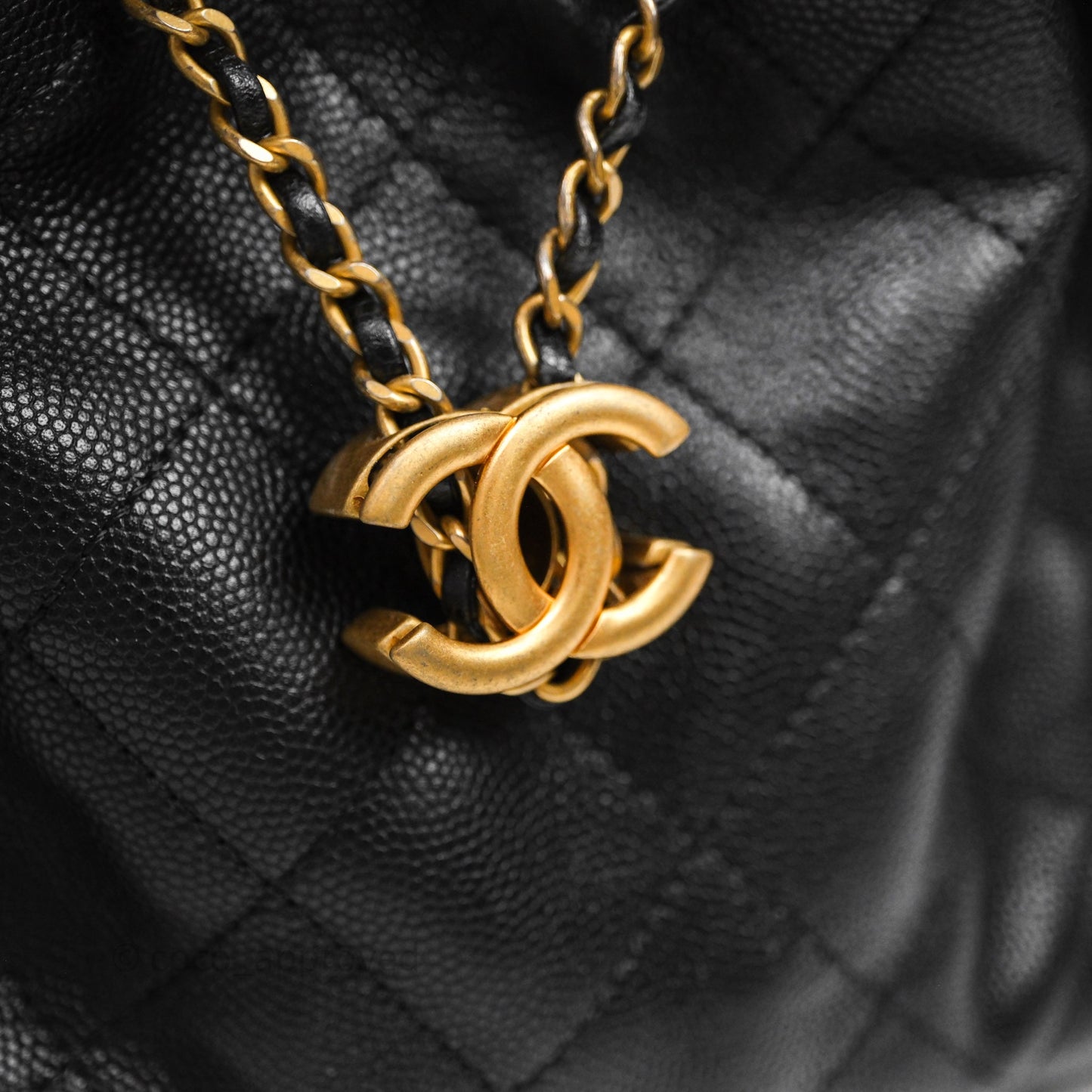 Chanel 25 Small Black Caviar Aged Gold Hardware
