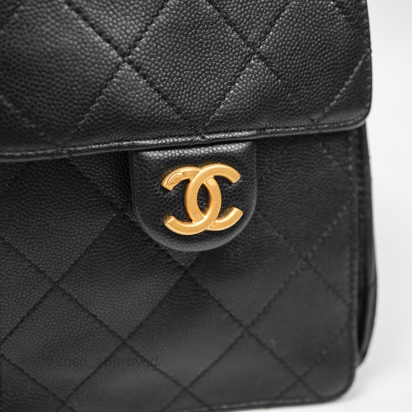 Chanel 25 Small Black Caviar Aged Gold Hardware