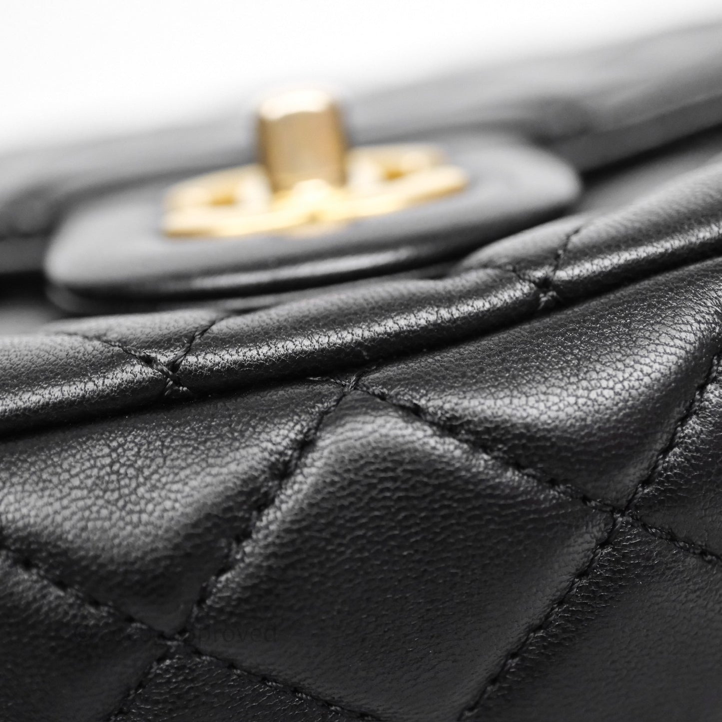 Chanel Pearl Crush Mini Square Quilted Black Lambskin Aged Gold Hardware