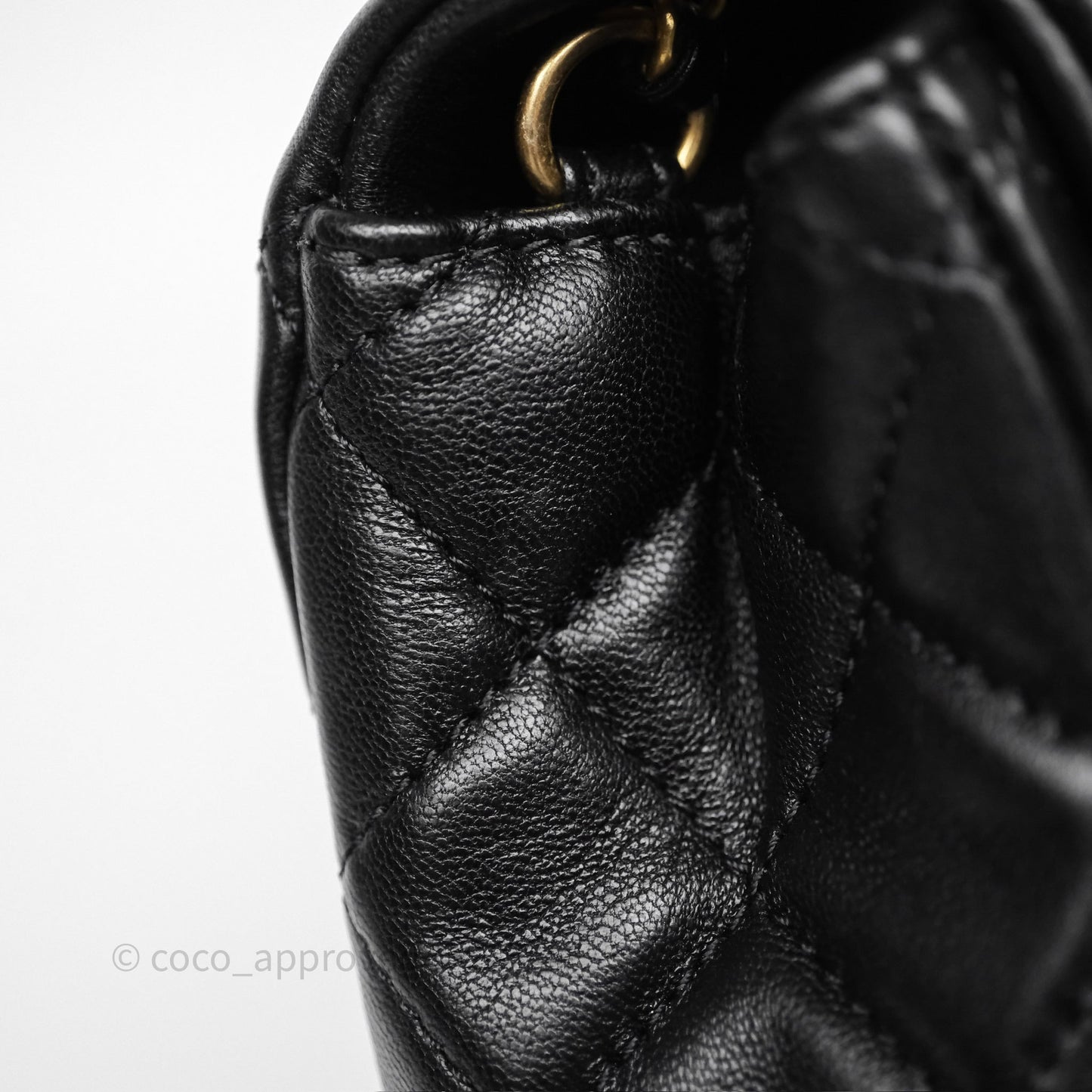 Chanel Pearl Crush Mini Square Quilted Black Lambskin Aged Gold Hardware