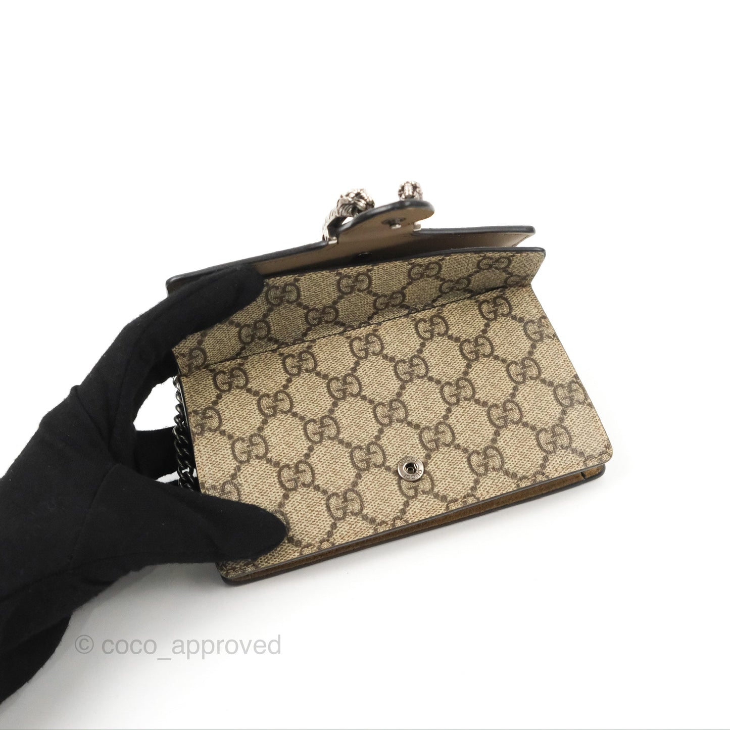 Gucci Dionysus GG Supreme Super Mini Crossbody Bag Ruthenium Hardware