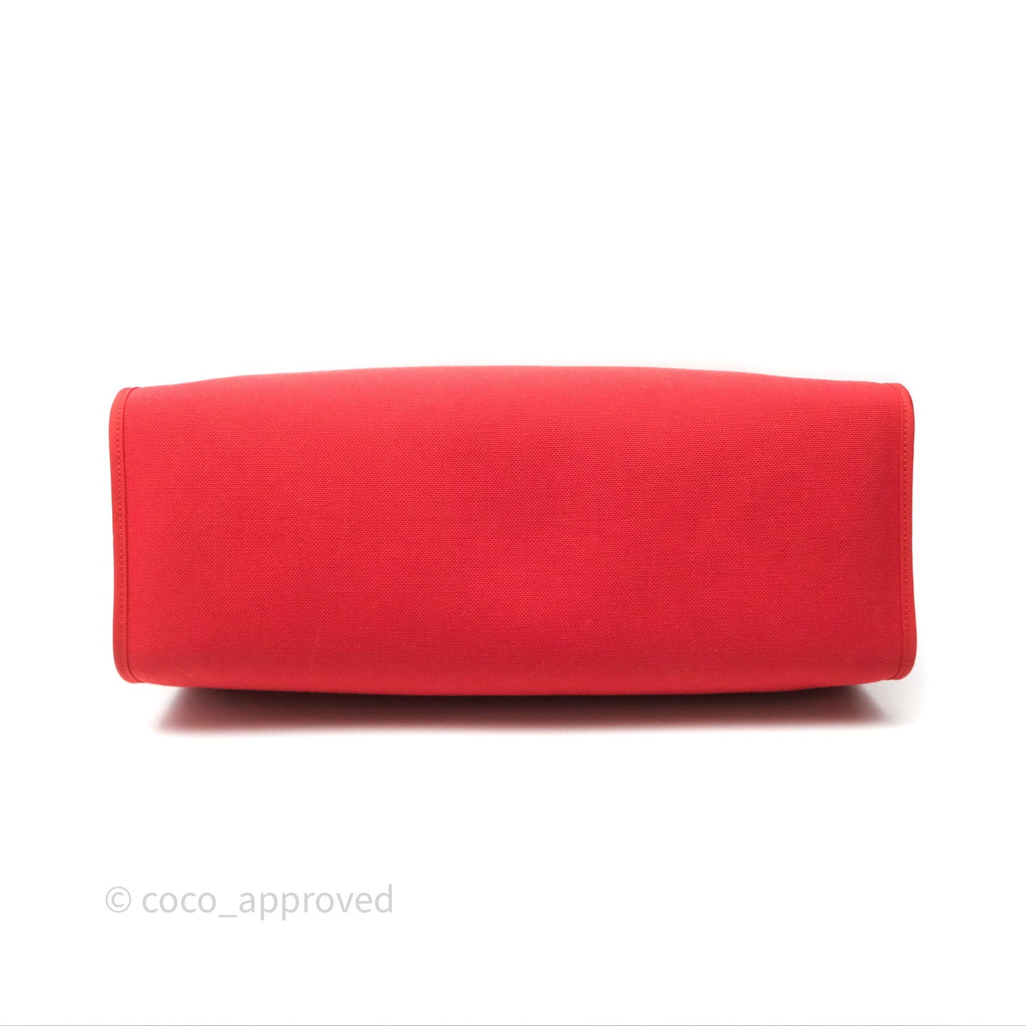Hermès Herbag Zip 39 Red/Natural Canvas Palladium Hardware