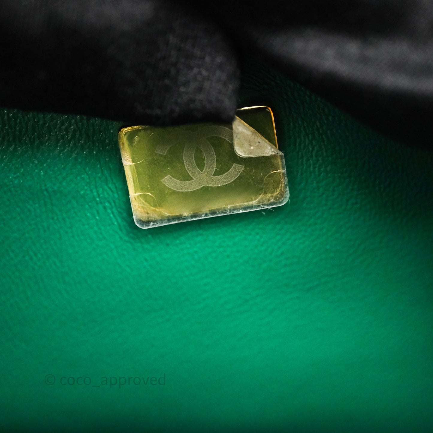 Chanel Classic M/L Medium Flap Quilted Green Lambskin Gold Hardware