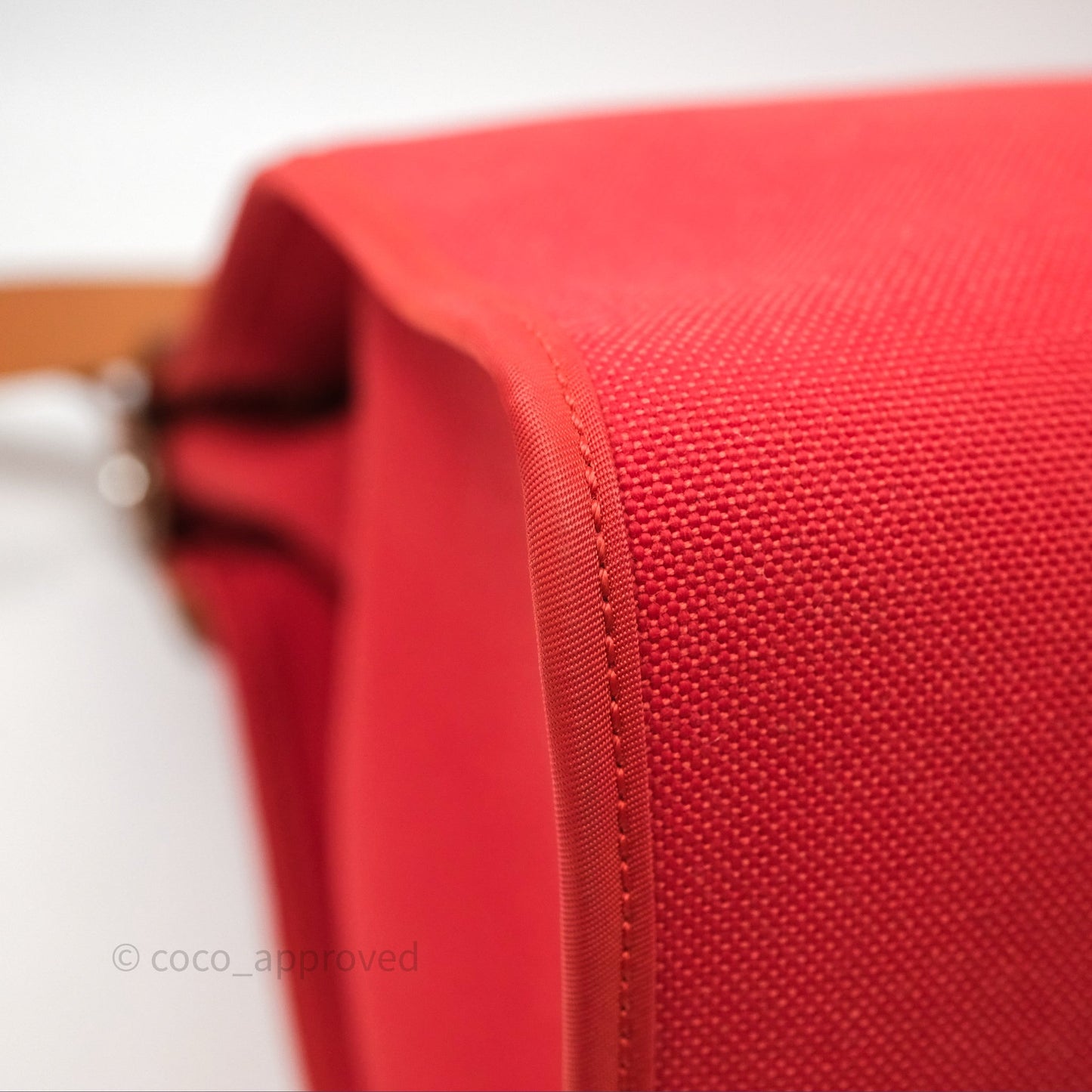 Hermès Herbag Zip 39 Red/Natural Canvas Palladium Hardware