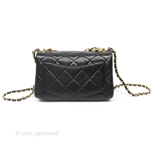Chanel Quilted Color Match Flap Black Lambskin Gold Hardware
