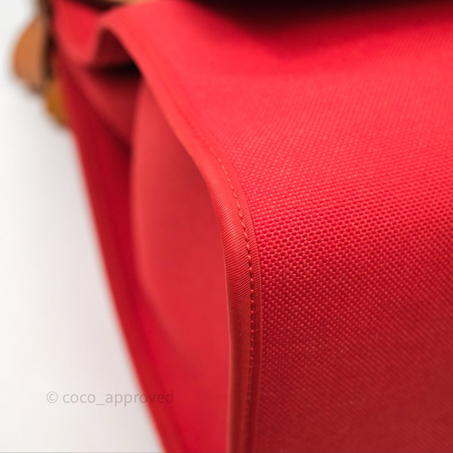 Hermès Herbag Zip 39 Red/Natural Canvas Palladium Hardware