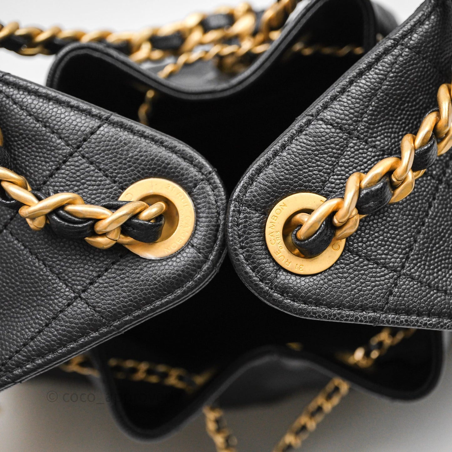 Chanel 25 Small Black Caviar Aged Gold Hardware