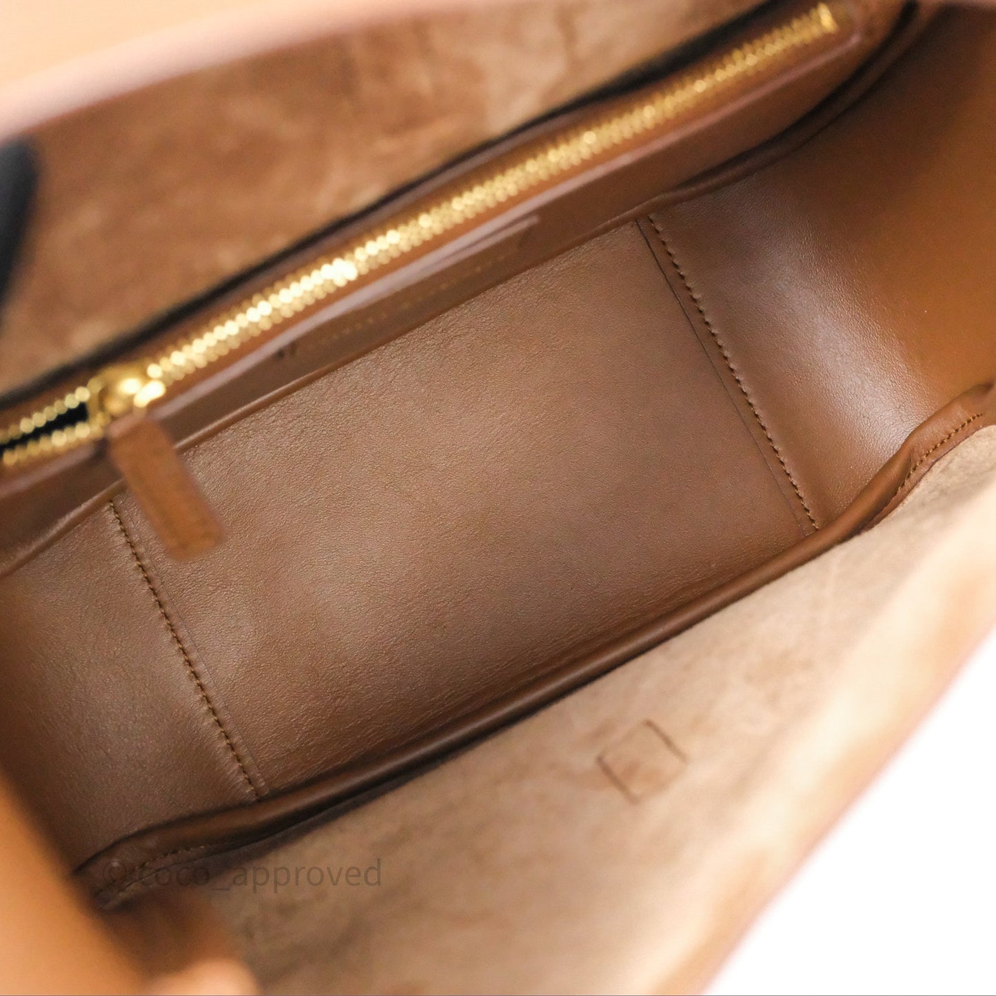 Saint Laurent LE 5 à 7 Supple Small Brown Grained Leather Gold Hardware