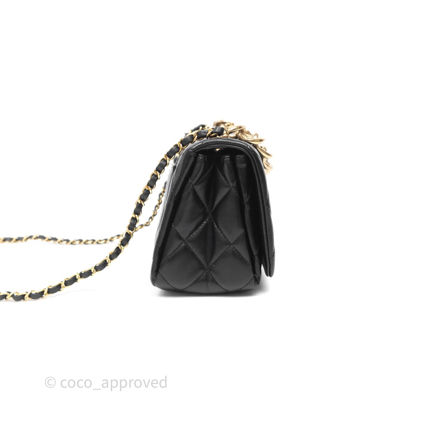 Chanel Quilted Color Match Flap Black Lambskin Gold Hardware