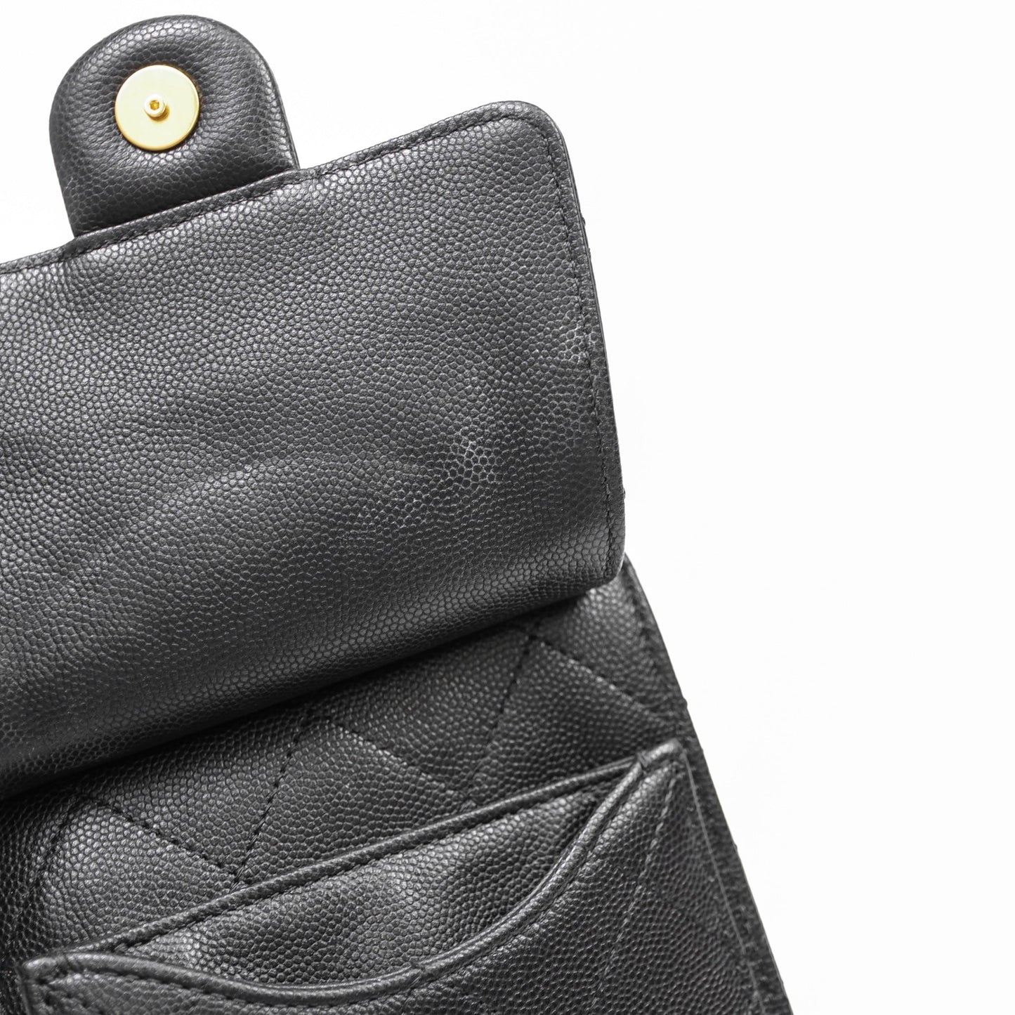 Chanel 25 Small Black Caviar Aged Gold Hardware