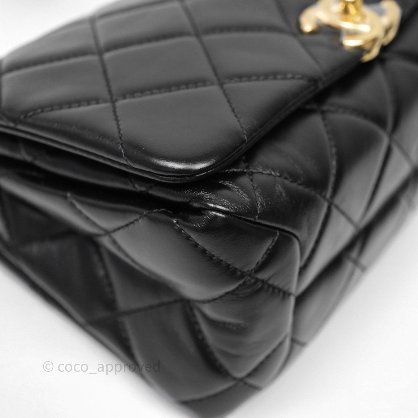 Chanel Quilted Color Match Flap Black Lambskin Gold Hardware