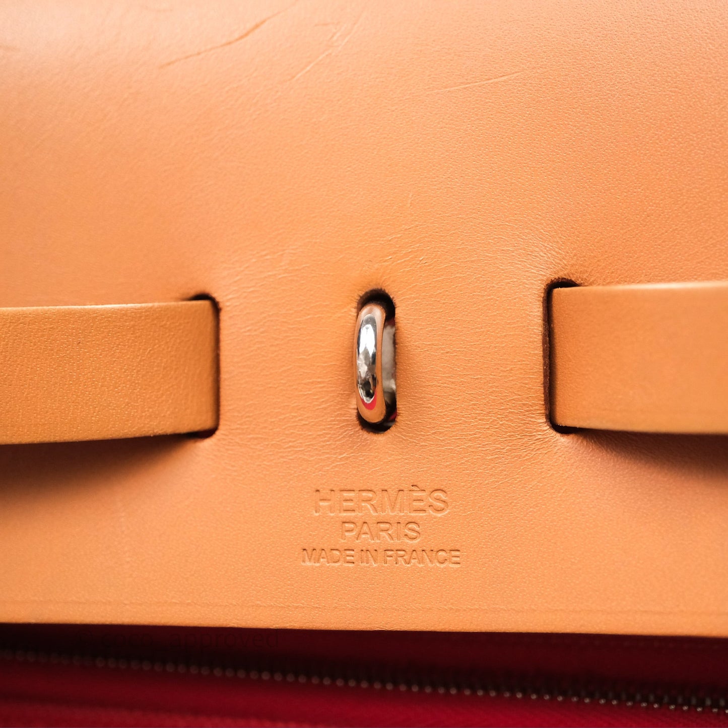 Hermès Herbag Zip 39 Red/Natural Canvas Palladium Hardware