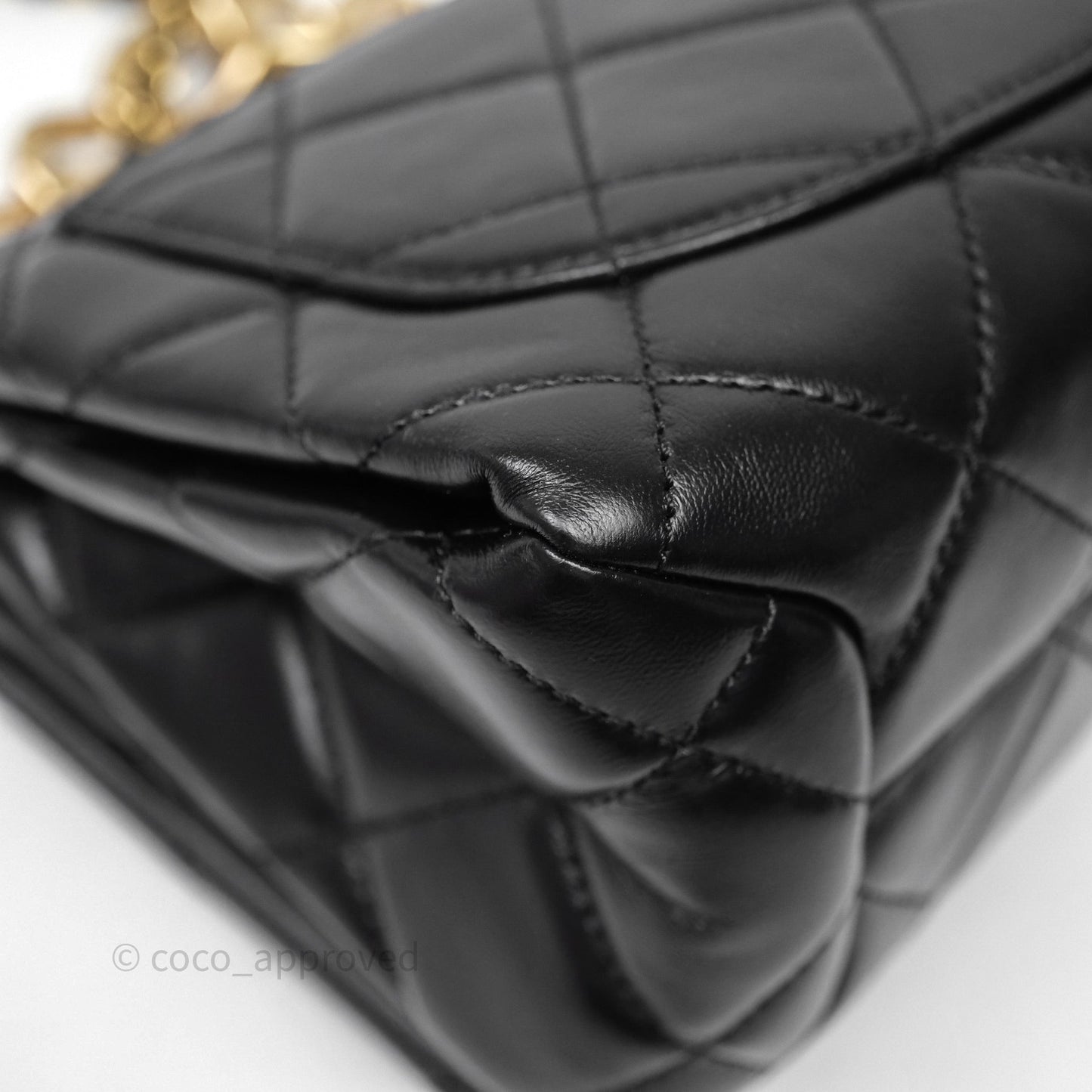 Chanel Quilted Color Match Flap Black Lambskin Gold Hardware