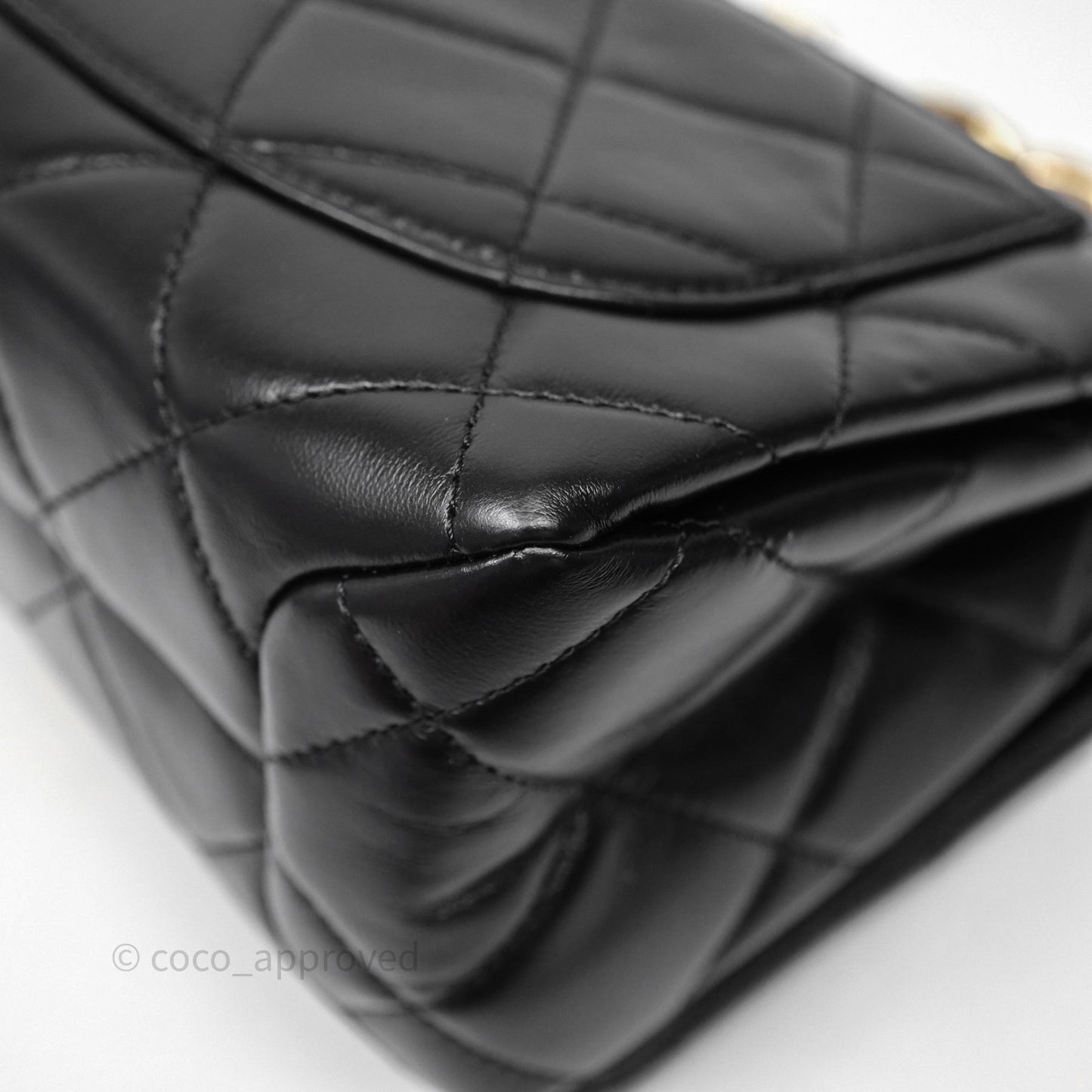 Chanel Quilted Color Match Flap Black Lambskin Gold Hardware