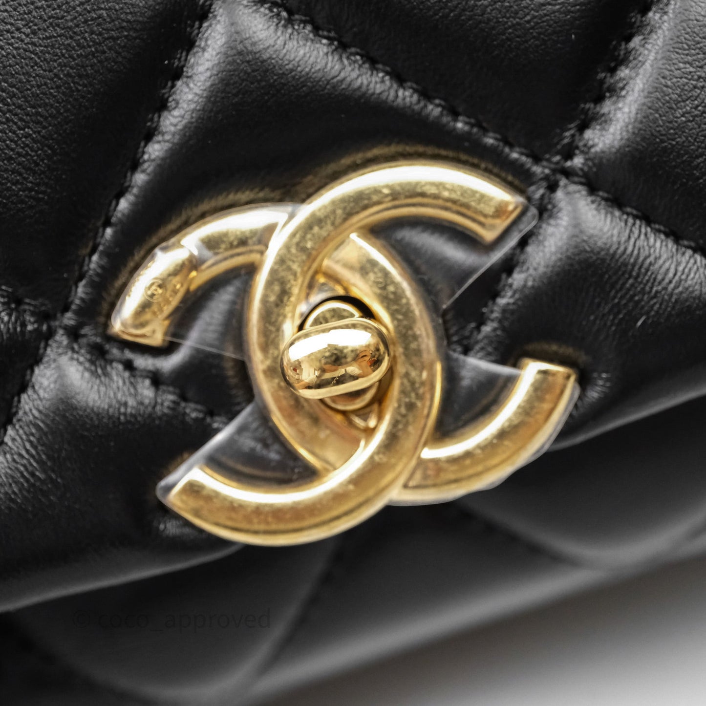 Chanel Quilted Color Match Flap Black Lambskin Gold Hardware