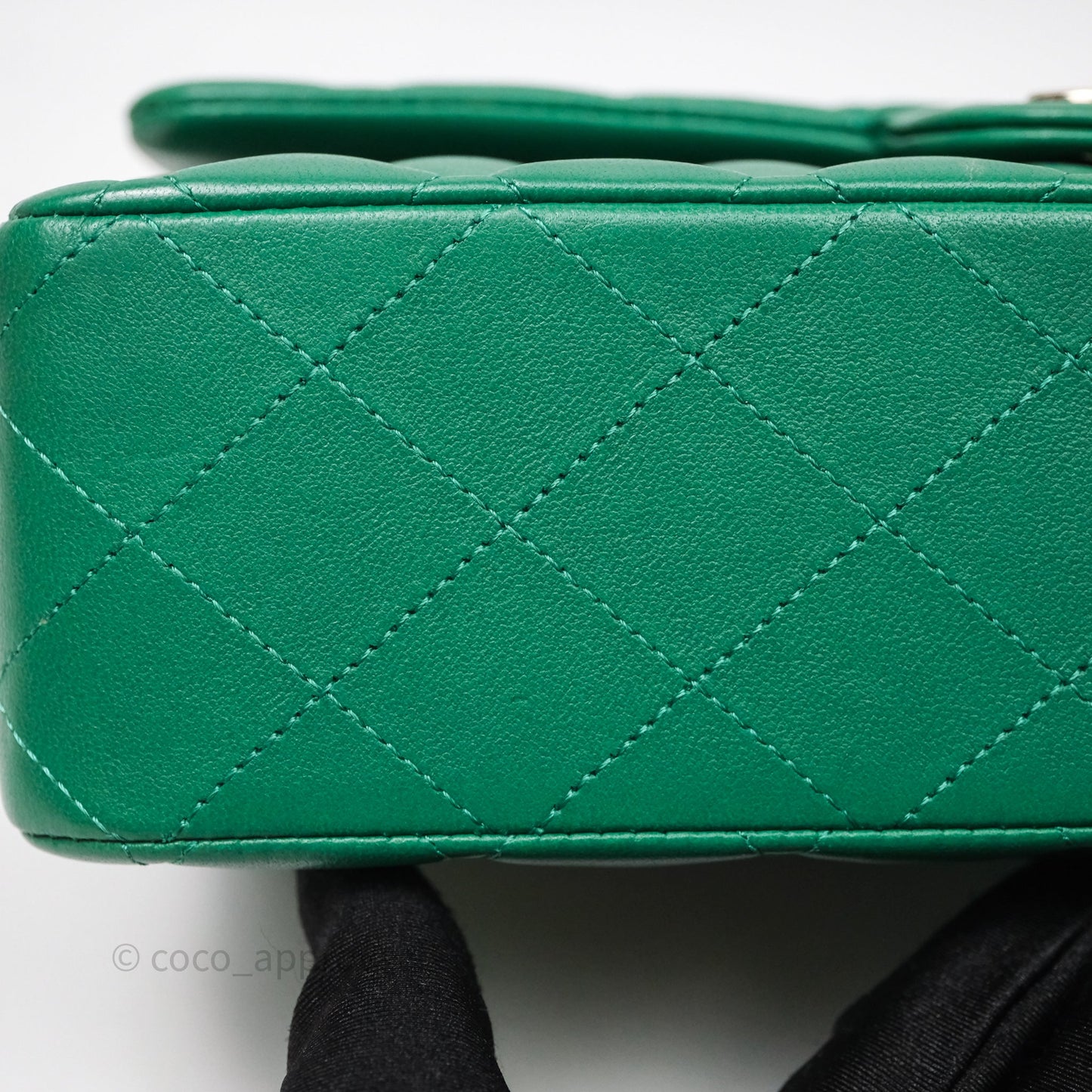 Chanel Classic M/L Medium Flap Quilted Green Lambskin Gold Hardware