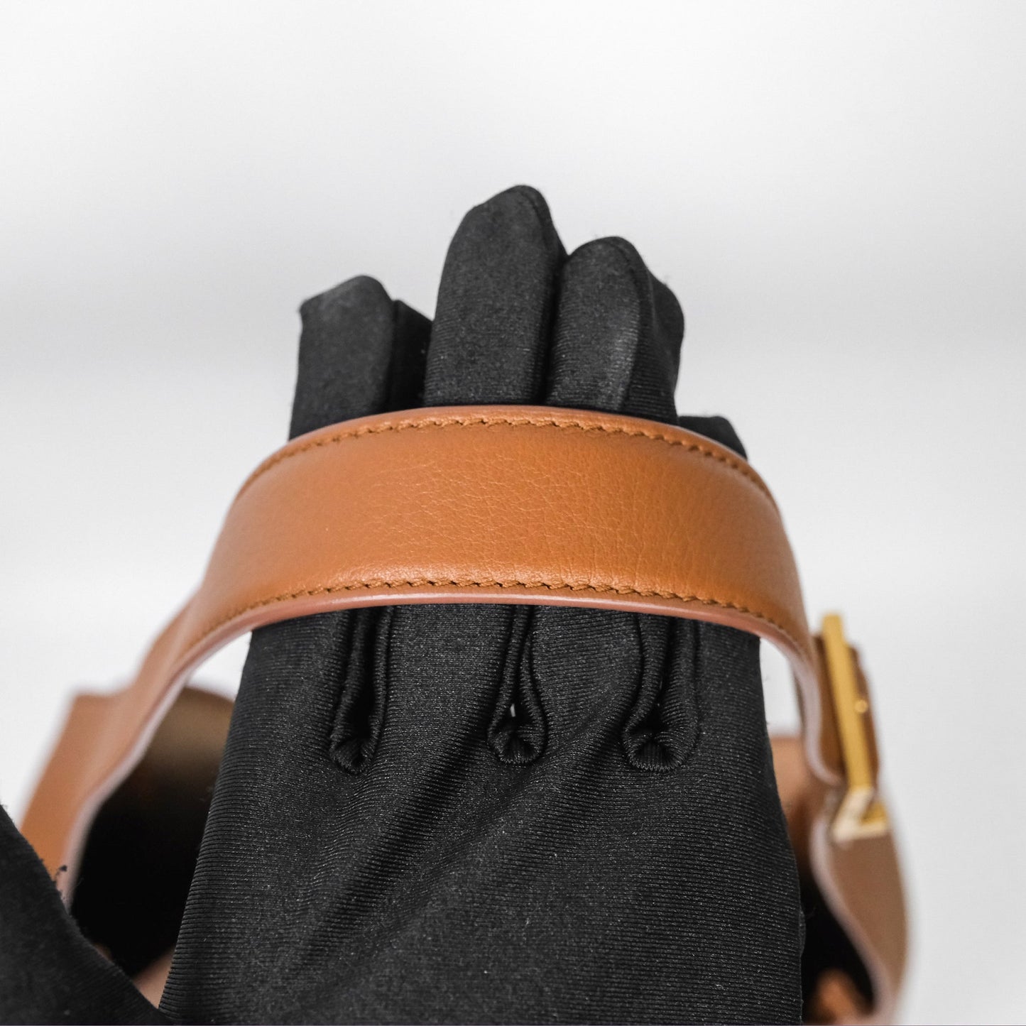 Saint Laurent LE 5 à 7 Supple Small Brown Grained Leather Gold Hardware