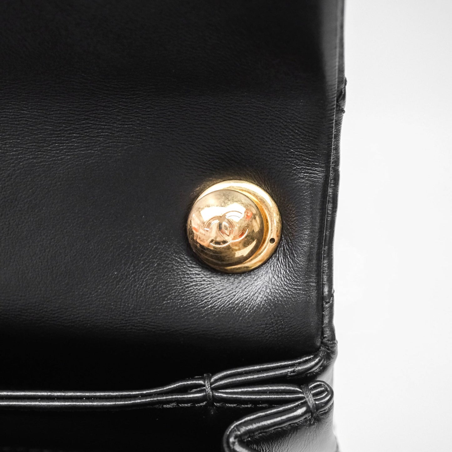 Chanel Quilted Color Match Flap Black Lambskin Gold Hardware