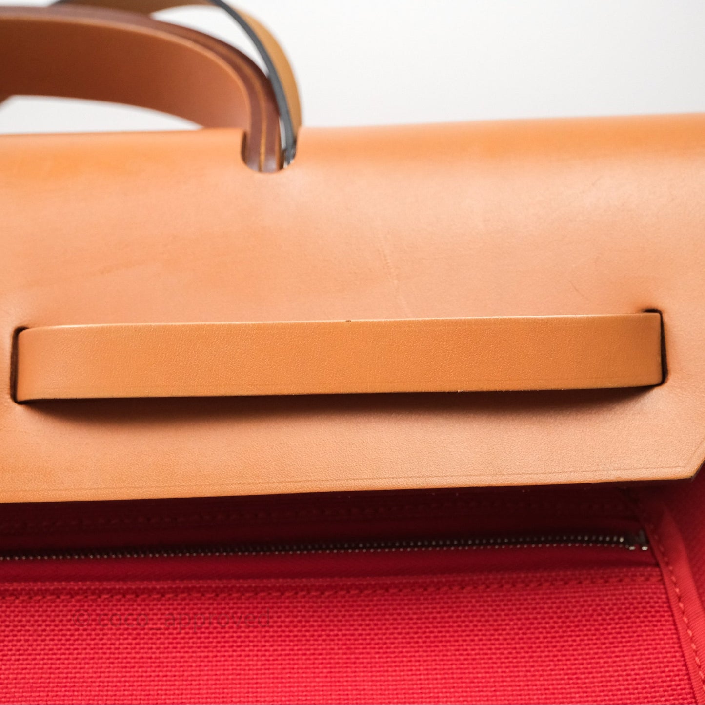 Hermès Herbag Zip 39 Red/Natural Canvas Palladium Hardware