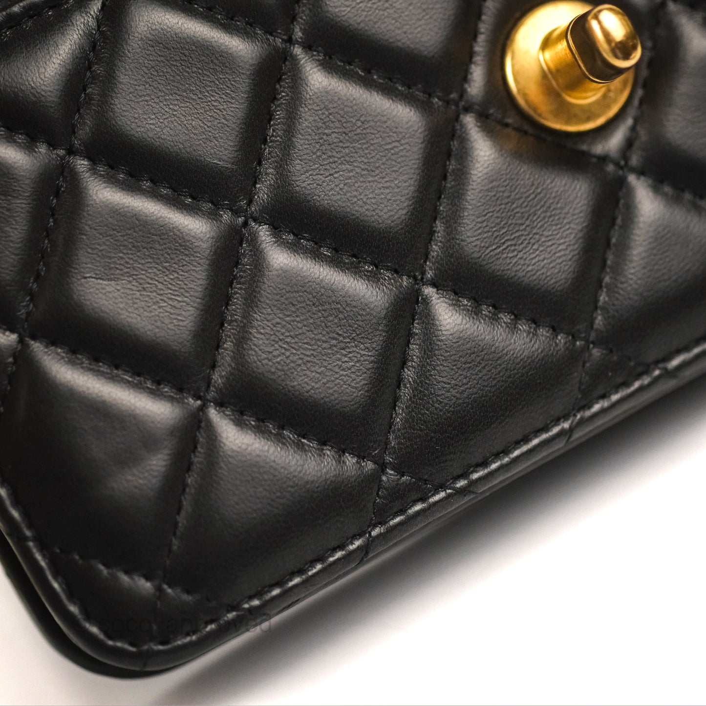 Chanel Quilted Wallet on Chain WOC Adjustable Chain Black Lambskin 22K