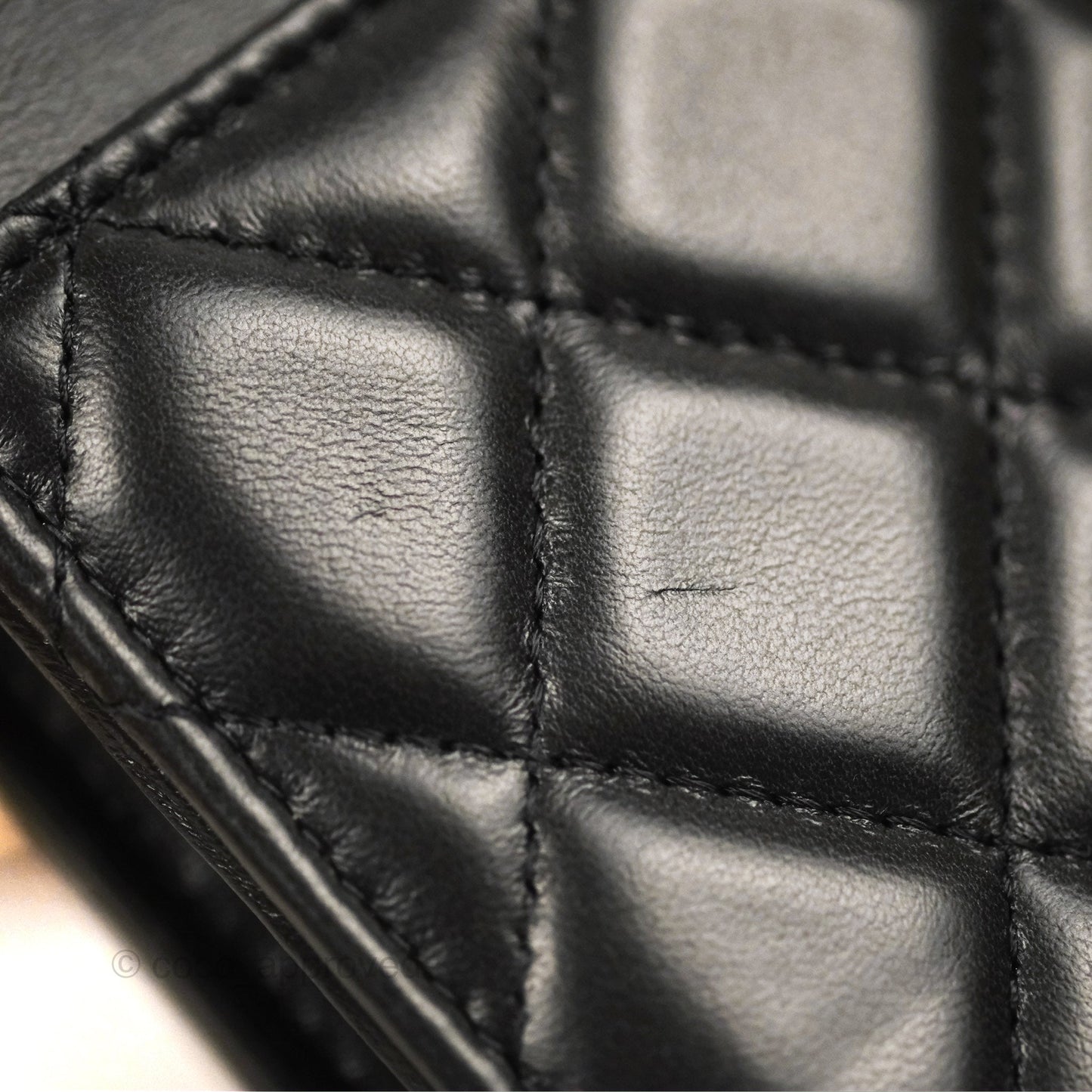 Chanel Quilted Wallet on Chain WOC Adjustable Chain Black Lambskin 22K