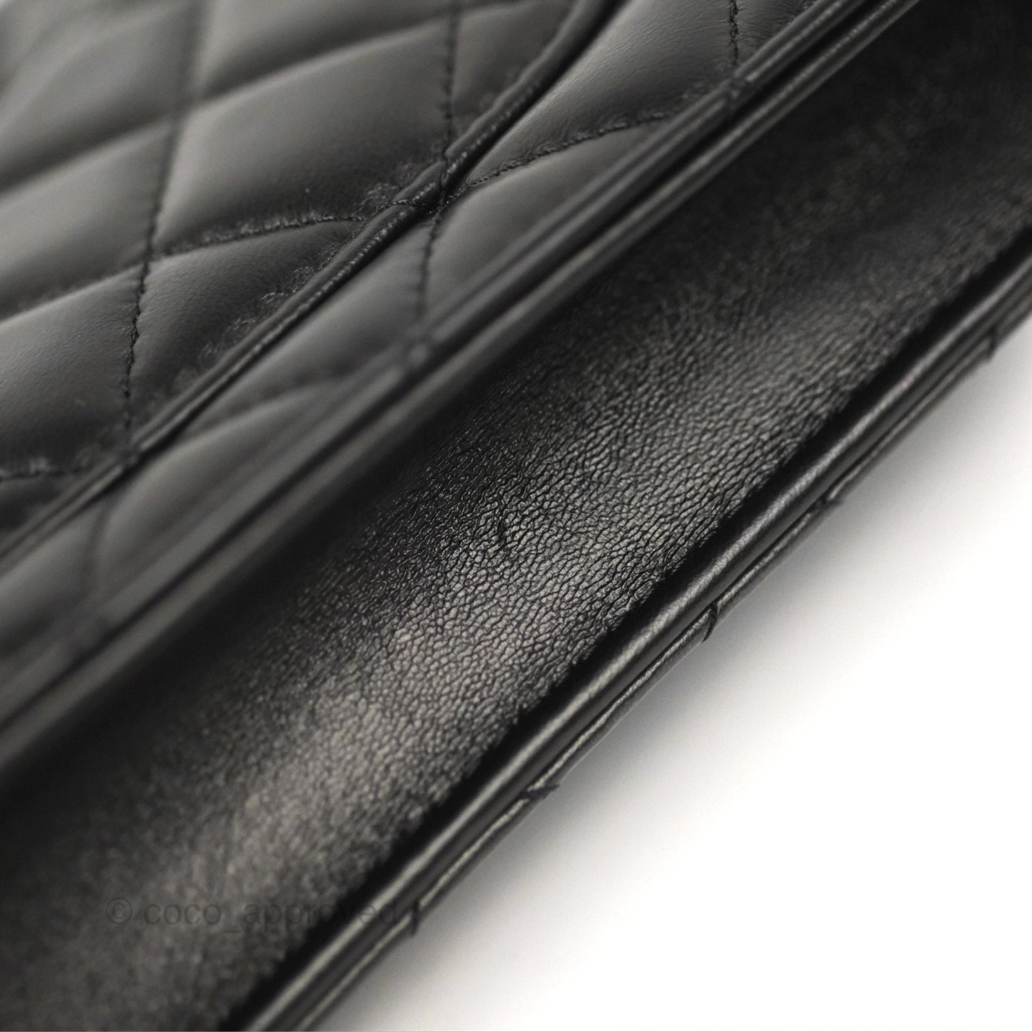 Chanel Quilted Wallet on Chain WOC Adjustable Chain Black Lambskin 22K