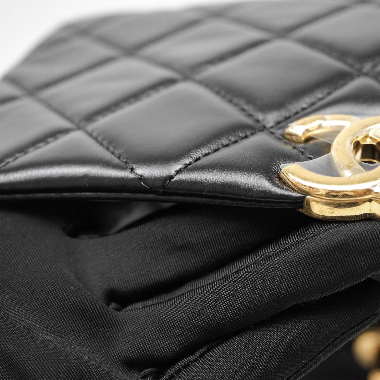 Chanel Quilted Color Match Flap Black Lambskin Gold Hardware