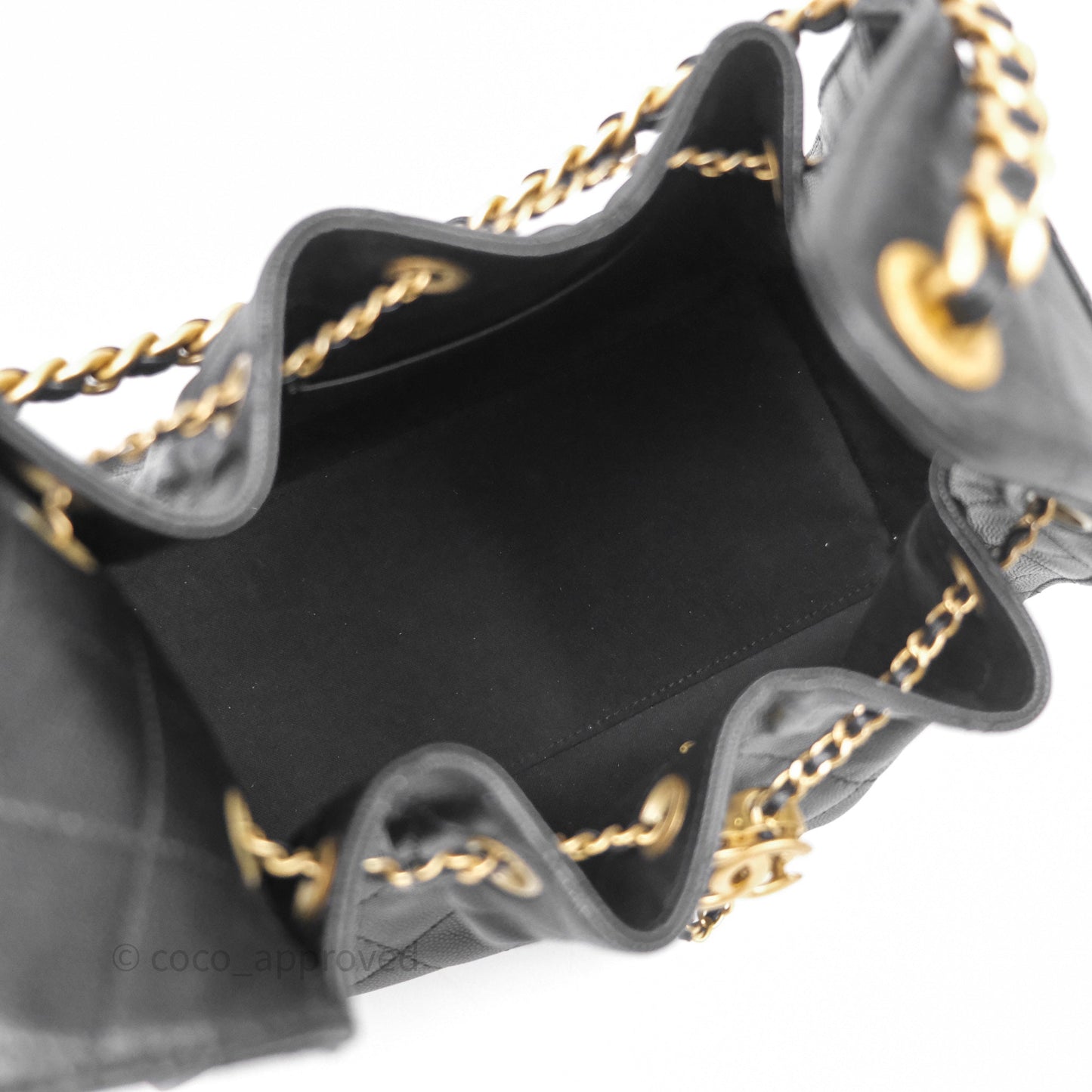 Chanel 25 Small Black Caviar Aged Gold Hardware