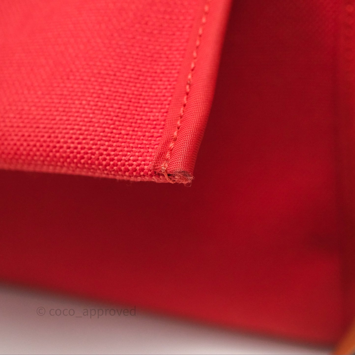 Hermès Herbag Zip 39 Red/Natural Canvas Palladium Hardware
