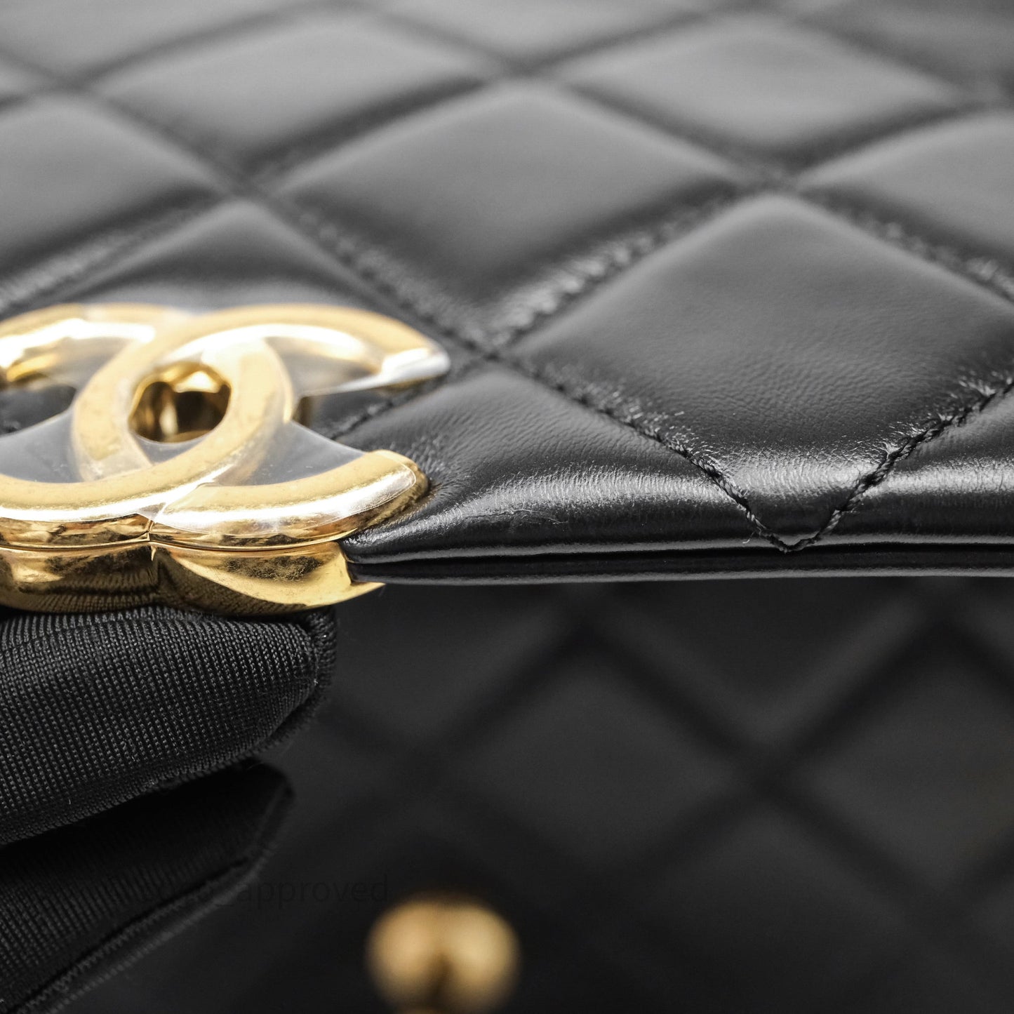 Chanel Quilted Color Match Flap Black Lambskin Gold Hardware