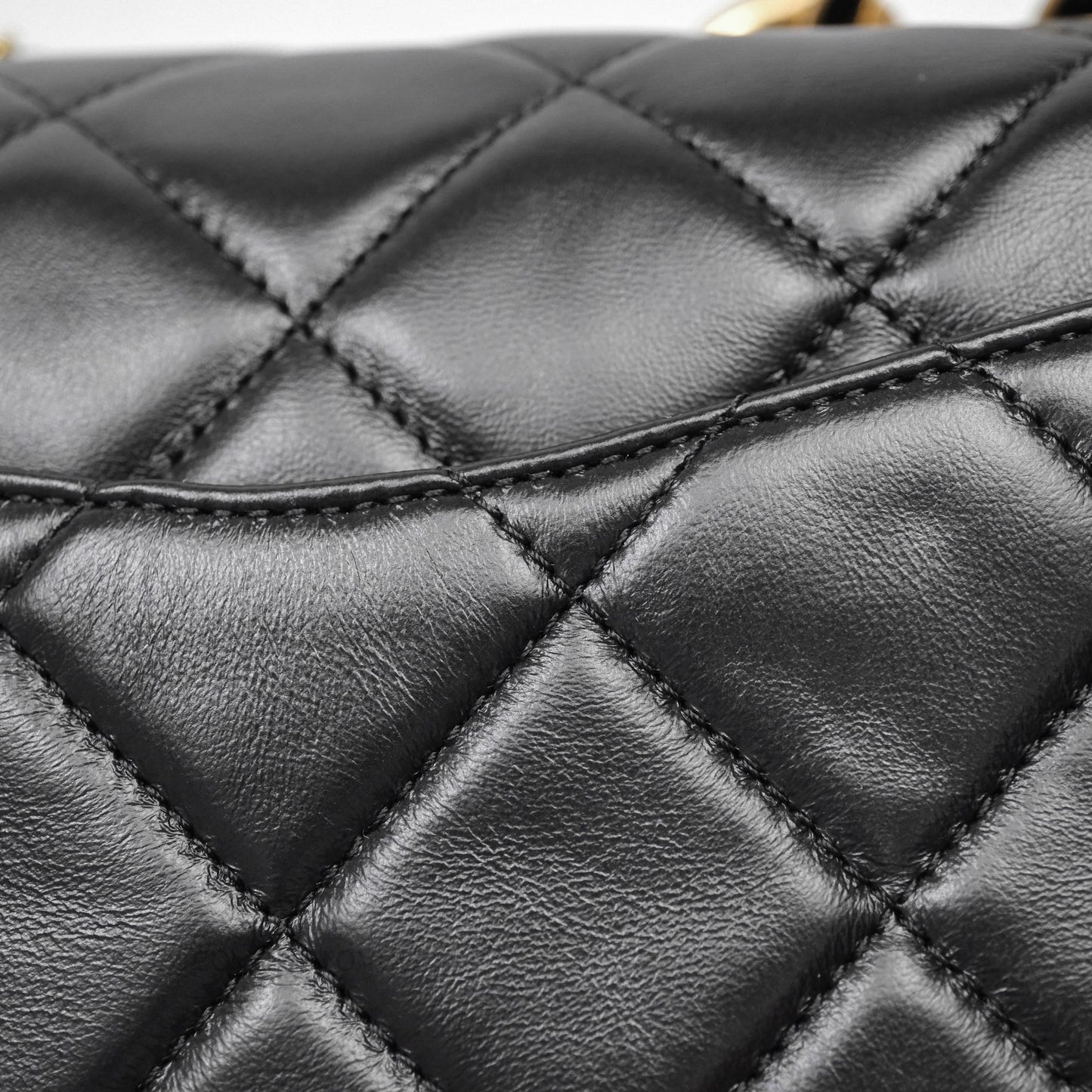 Chanel Quilted Color Match Flap Black Lambskin Gold Hardware