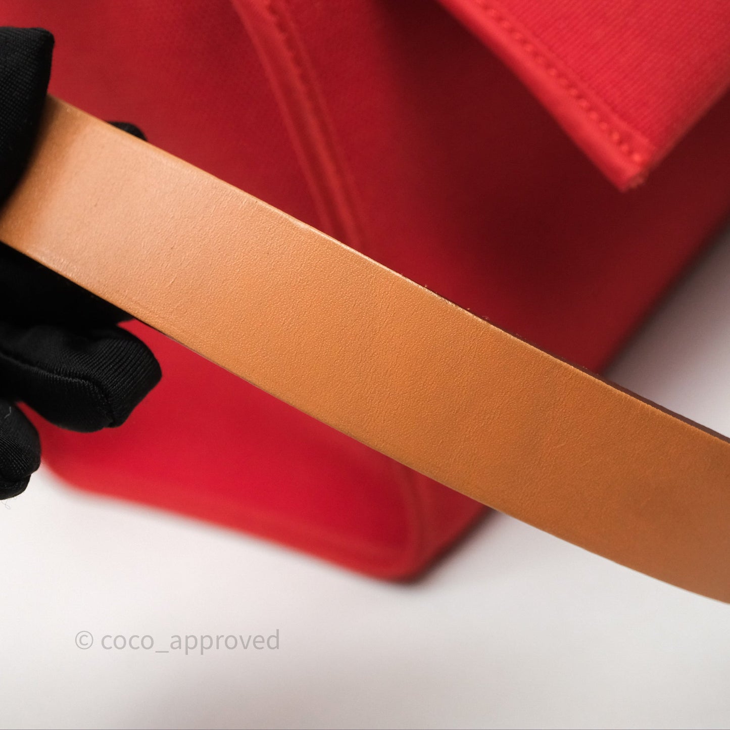 Hermès Herbag Zip 39 Red/Natural Canvas Palladium Hardware