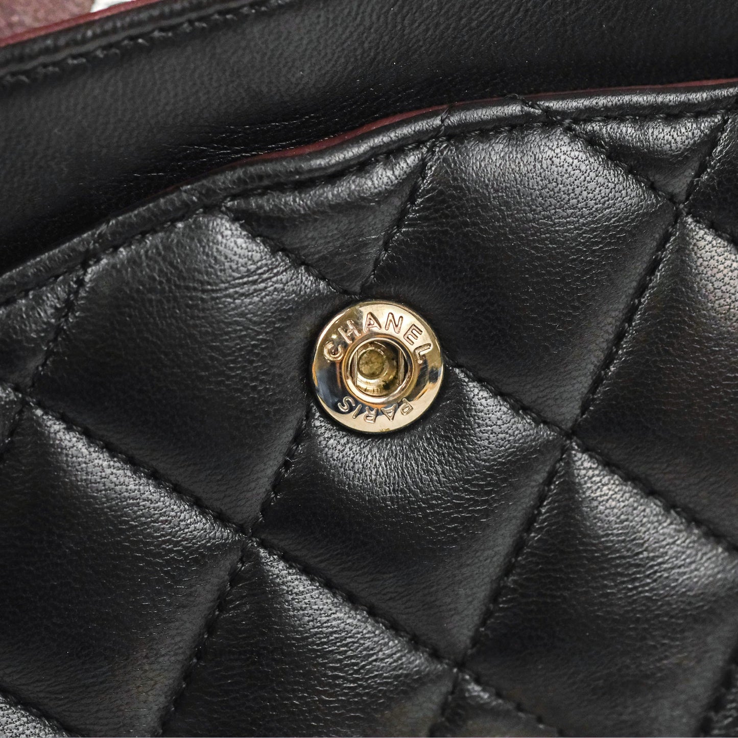 Chanel Classic M/L Medium Flap Quilted Black Lambskin Silver Hardware