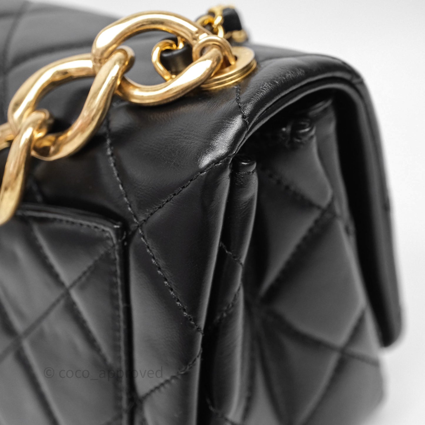 Chanel Quilted Color Match Flap Black Lambskin Gold Hardware