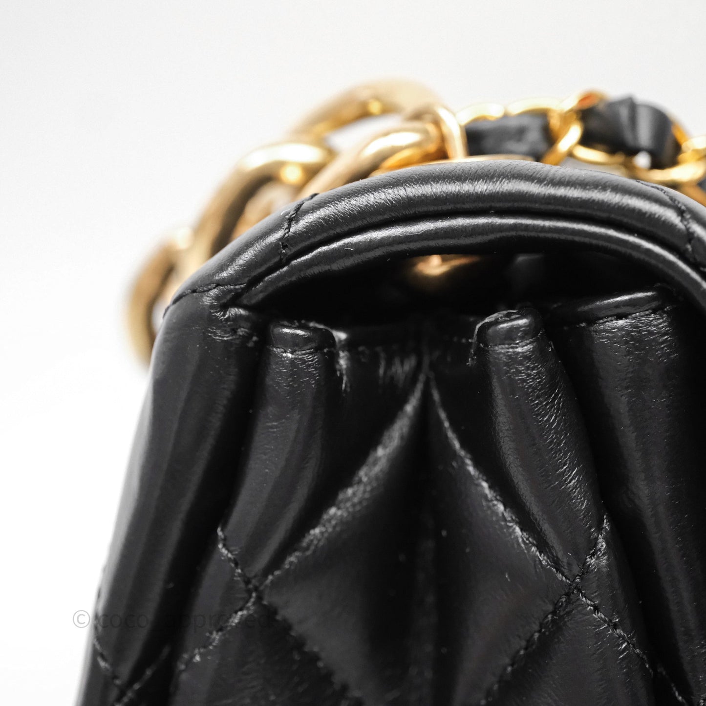 Chanel Quilted Color Match Flap Black Lambskin Gold Hardware