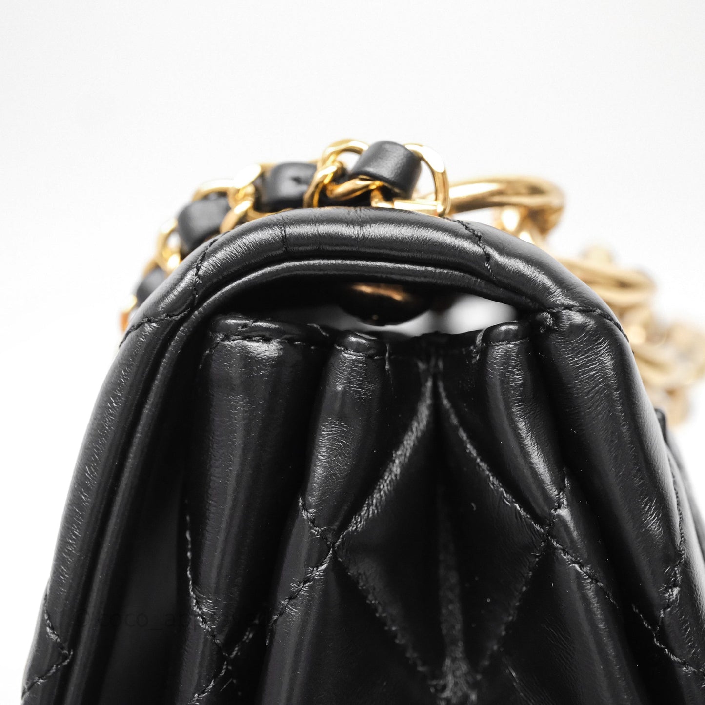 Chanel Quilted Color Match Flap Black Lambskin Gold Hardware