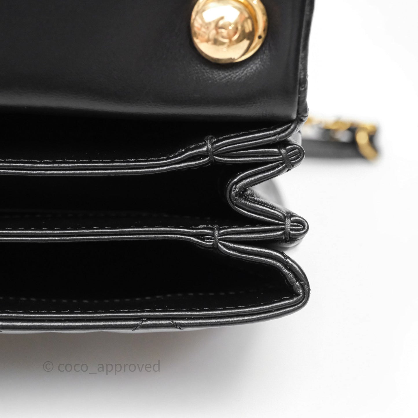 Chanel Quilted Color Match Flap Black Lambskin Gold Hardware