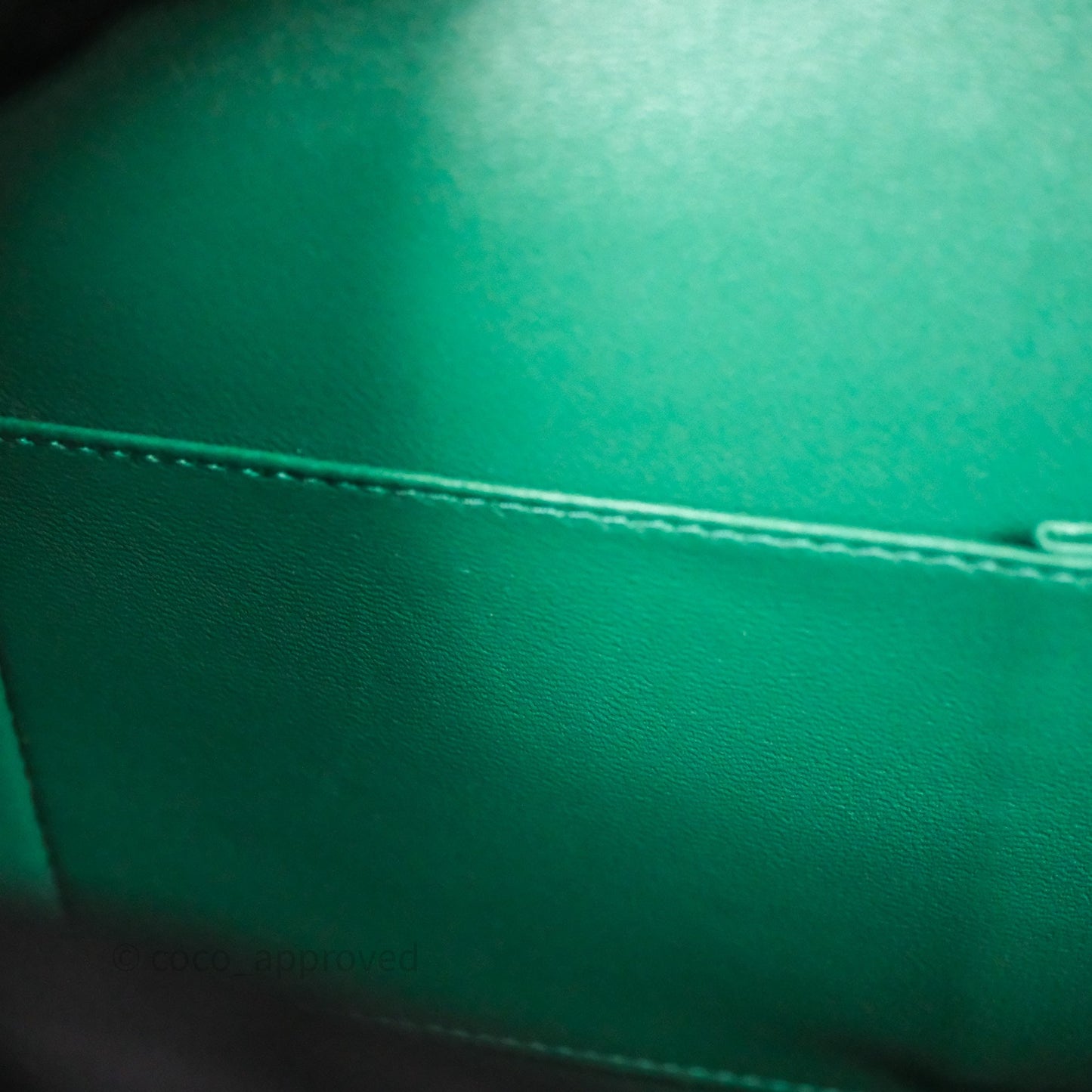 Chanel Classic M/L Medium Flap Quilted Green Lambskin Gold Hardware