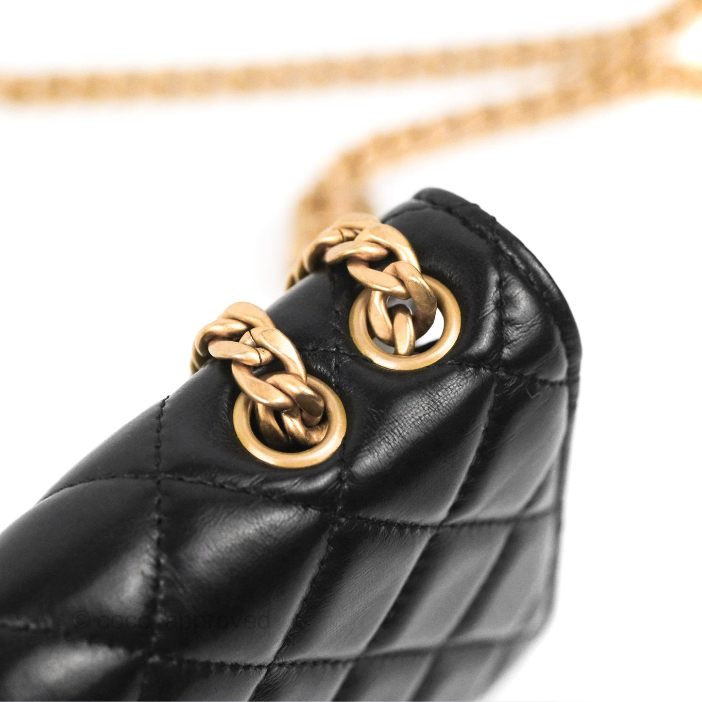 Chanel Quilted Wallet on Chain WOC Adjustable Chain Black Lambskin 22K