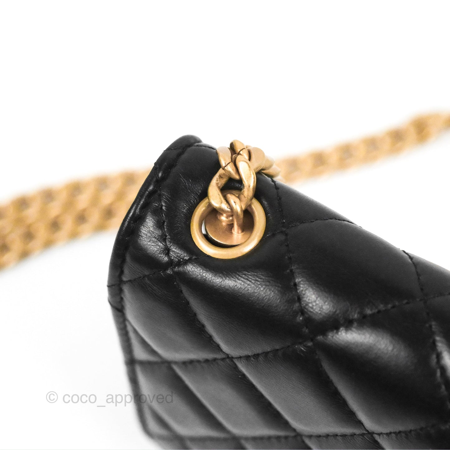 Chanel Quilted Wallet on Chain WOC Adjustable Chain Black Lambskin 22K
