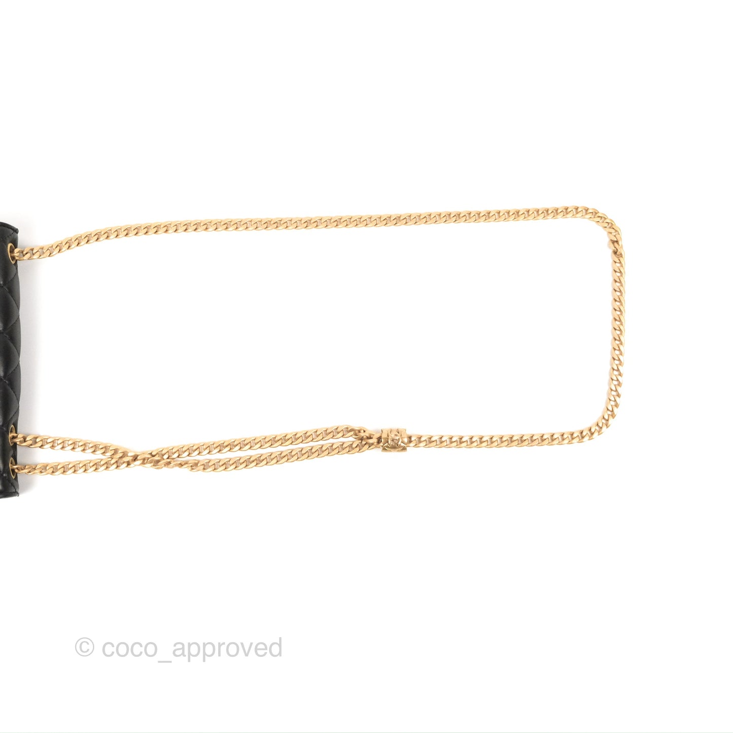 Chanel Quilted Wallet on Chain WOC Adjustable Chain Black Lambskin 22K